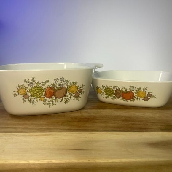 Corning Ware VTG Spice of Life 2 Petite Casserole Baking Dish P43B P41B No Lids - Picture 3 of 16